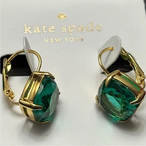 Kate Spade New York ♠️ emerald green jewelled drop earrings - Picture 4 of 10